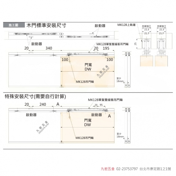 雙鶴旭日圖 瑞士木門用緩衝吊輪組- 產品介紹- 九宏五金-專業裝潢五金