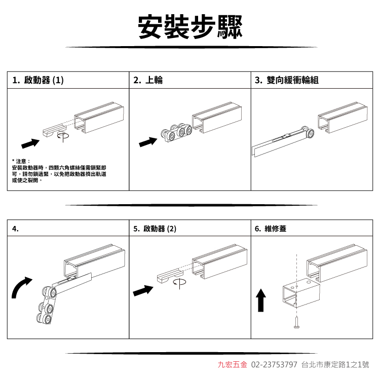 雙向緩衝吊輪組(100/120kg) - 產品介紹- 九宏五金-專業裝潢五金